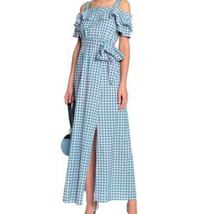 Draper James Pink & Green Gingham Maxi Dress Sz 0